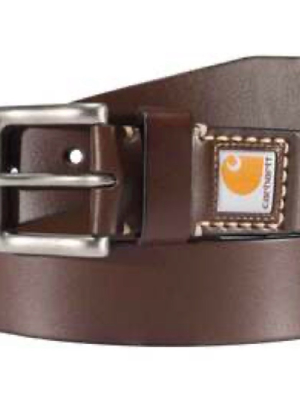 Carhartt Brown Leather Work Belt with Branded Patch